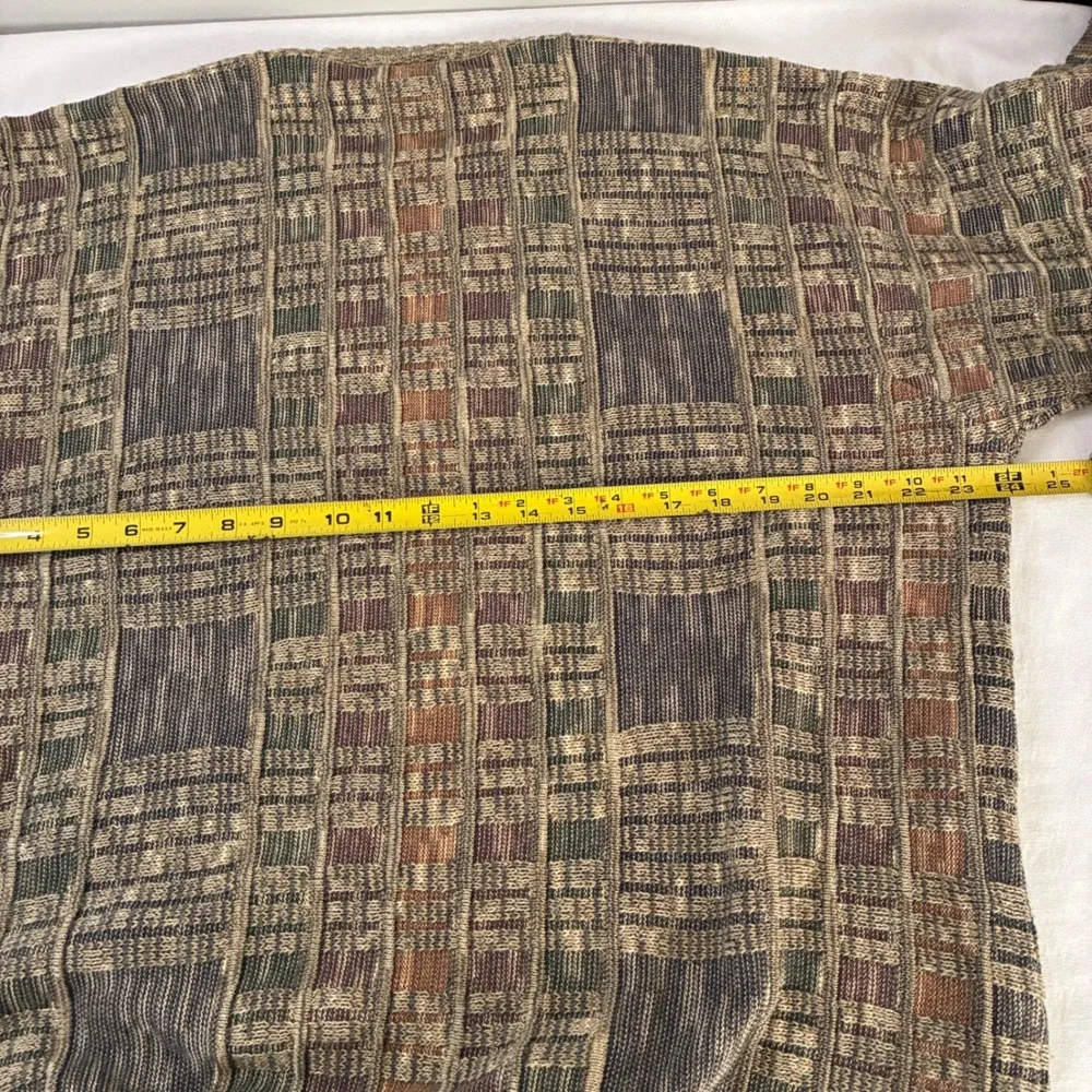 Cotton Traders Sweater Mens Large Brown Textured Geometric Knit Coogi Style - Picture 5 of 7